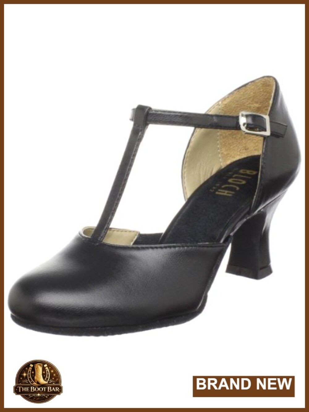 Bloch Splitflex T-Strap Leather Character Dance Shoes 2.5 Inch Heel
